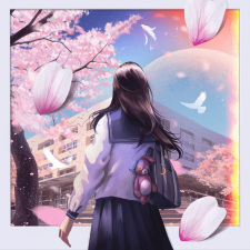 Poster Anime Sakura Kimi Watashi