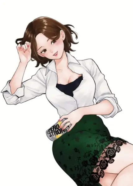 Poster Anime: Hitozuma no Kuchibiru wa Kan Chuuhai no Aji ga Shite: Kooriyama Yui Sonogo...