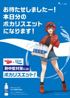 Poster Anime Hataraku Saibou: Necchuushou - Moshimo Pocari Sweat ga Attara