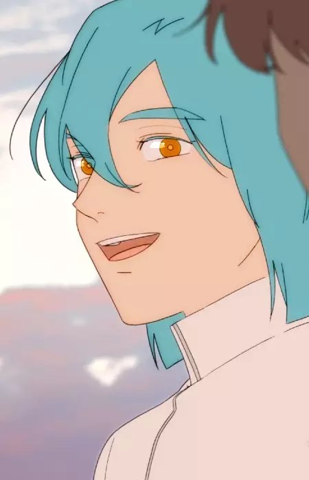 Gambar Karakter Anime: Blue-haired Saio