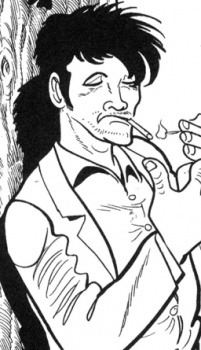 Gambar Karakter Man with a scar on the right side of his neck