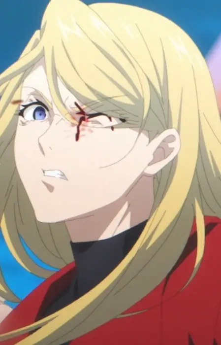 Gambar Karakter Anime: Red-Coated Female Attacker 1