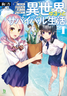 Sampul Manga Isekai Yurutto Survival Seikatsu: Gakkou no Mina to Isekai no Mujintou ni Teni shita kedo Ore dake Rakushou desu