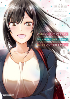 Sampul Manga Tsuki 50-man Morattemo Ikigai no Nai Tonari no Oneesan ni 30-man de Yatowarete "Okaeri" tte Iu Oshigoto ga Tanoshii